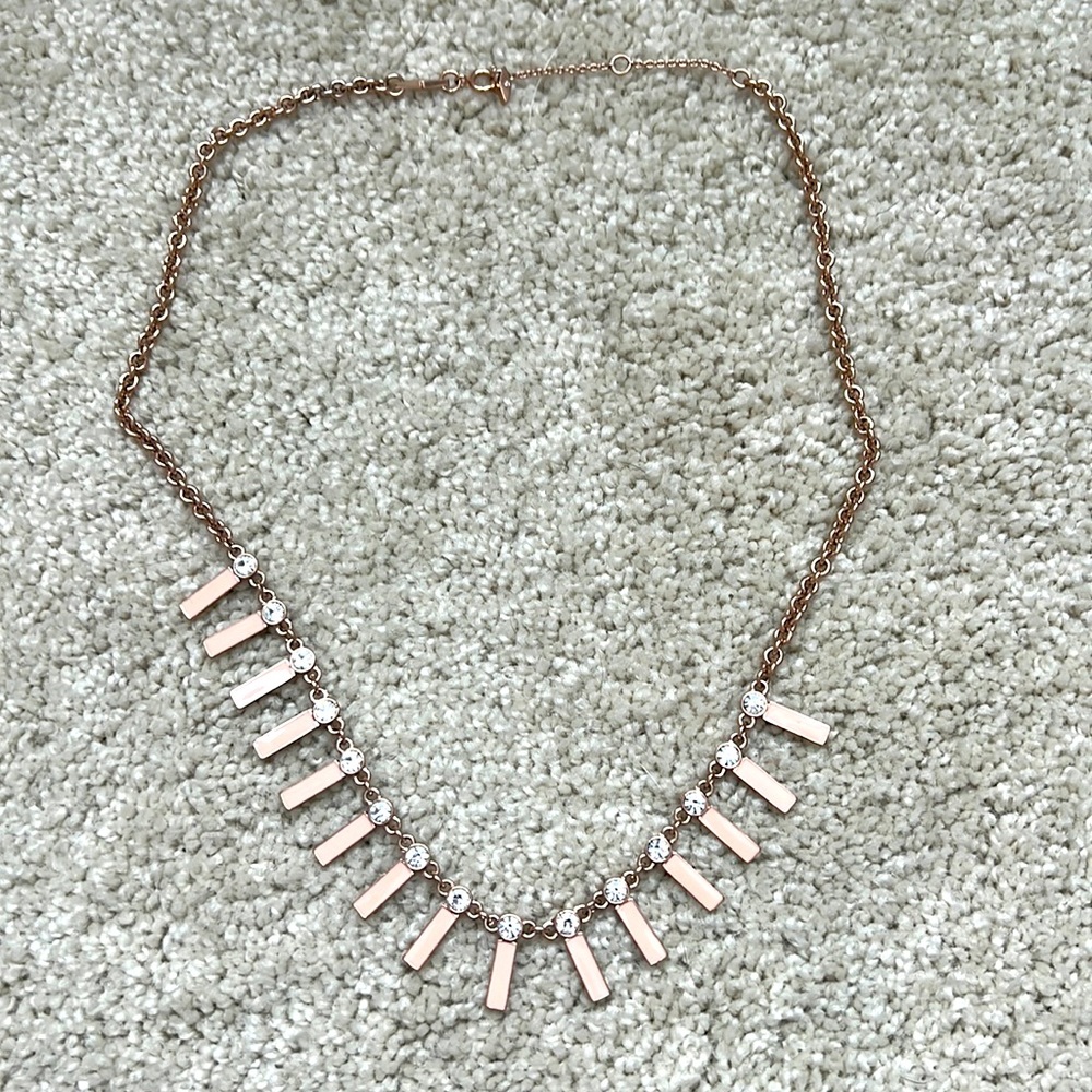 Blush pink/crystal stone necklace